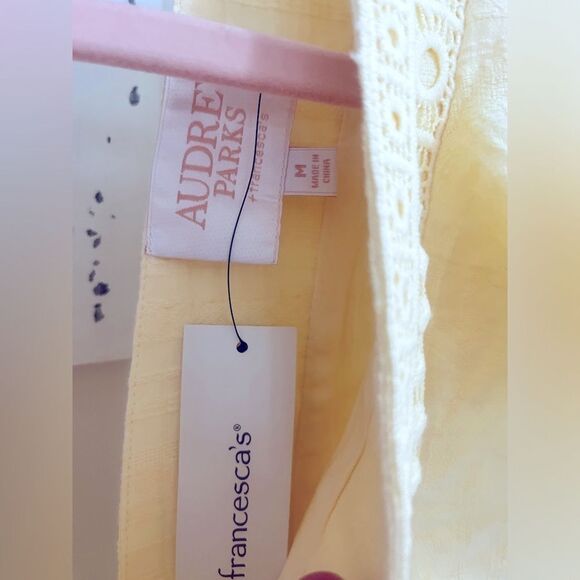 Francesca's Collections Audrey Parks yellow Ruffled Sundress! Size Medium NWT! - Picture 6 of 7